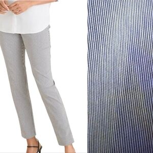 Chico's so slimming blue mini stripe  ankle pants